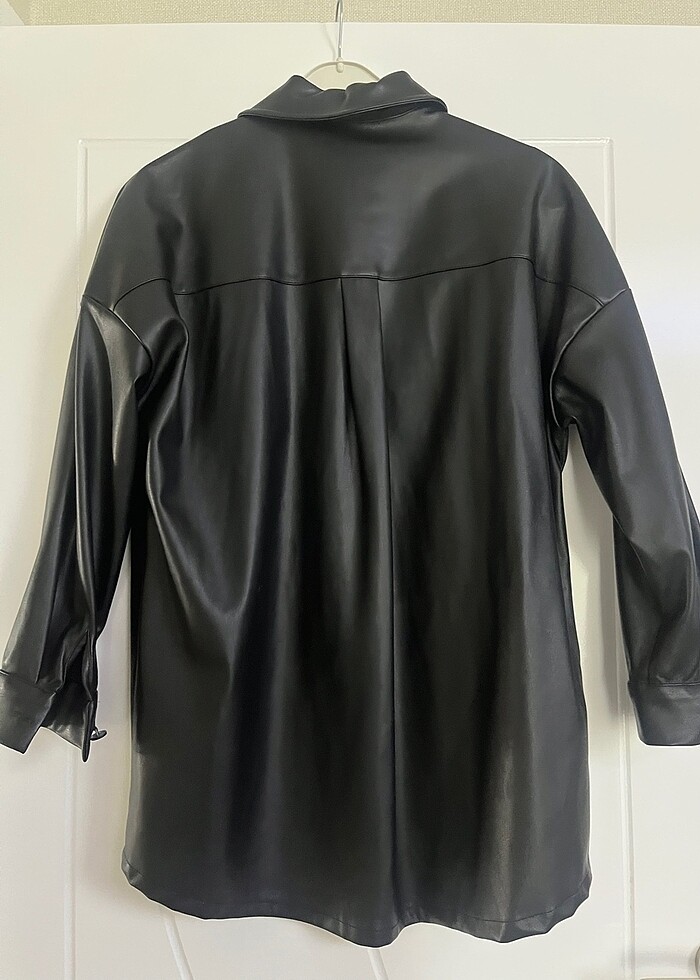 Deri ceket gömlek - Görsel 4