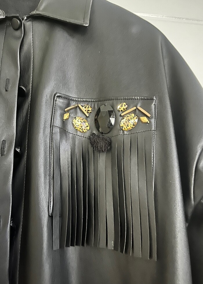 Deri ceket gömlek - Görsel 2