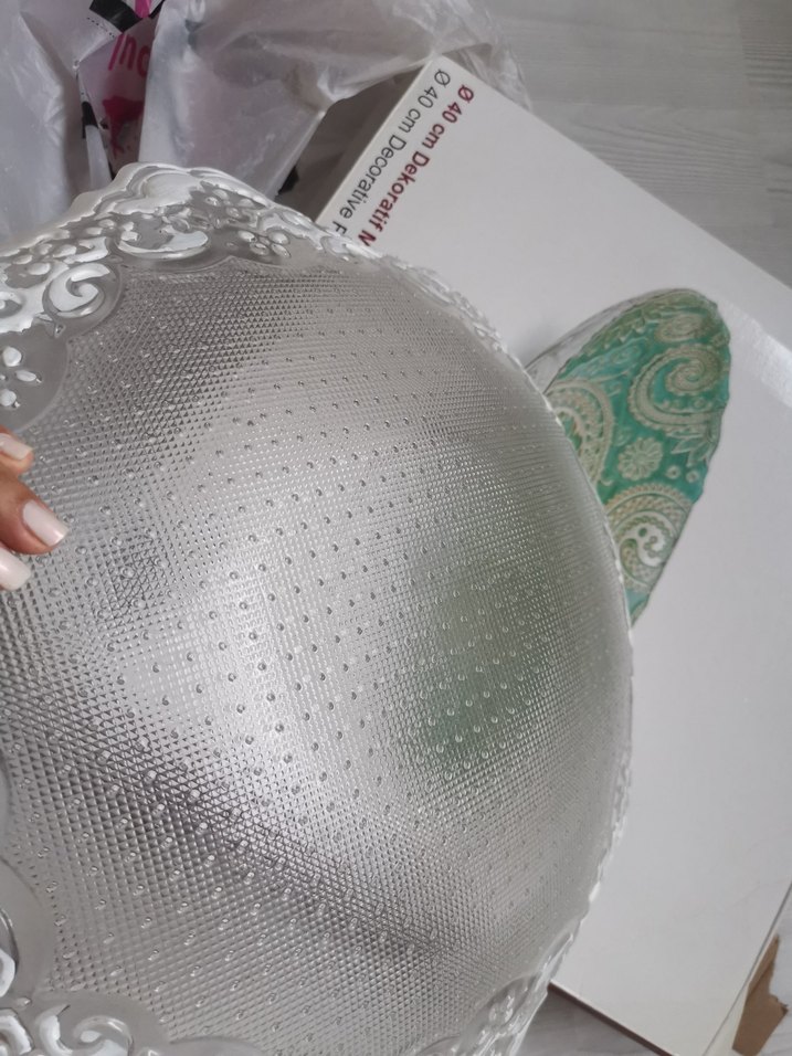 Nakışlı Beyaz Bohem Yemek Tabağı - Görsel 3