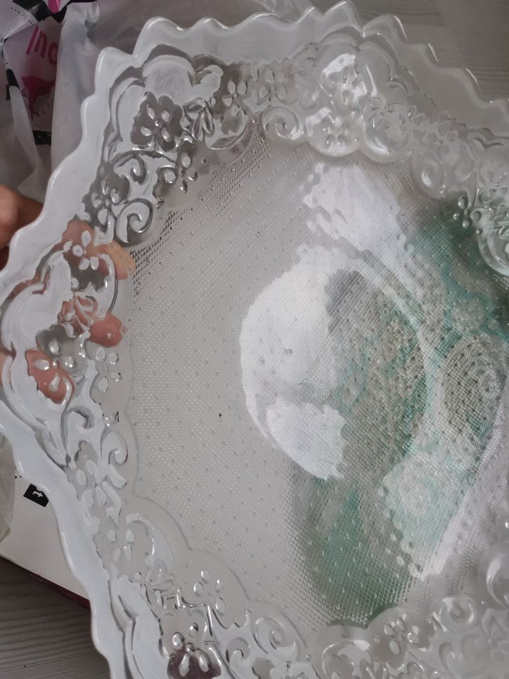 Nakışlı Beyaz Bohem Yemek Tabağı - Görsel 5