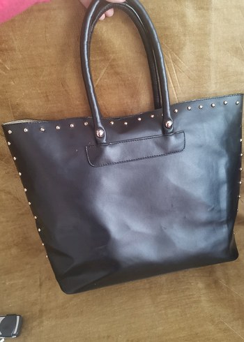 Siyah Parlak Deri Kadın Çanta - Görsel 6