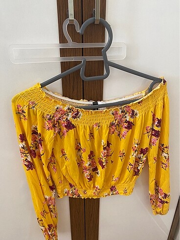 s Beden sarı Renk H&M bluz crop