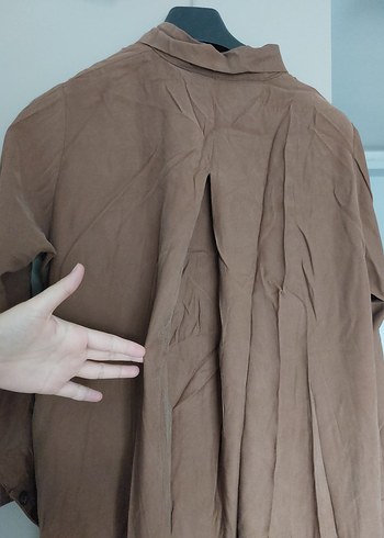 44 Beden camel Renk tensel gömlek elbise