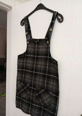 Gri Ekose Desenli Kadın Askılı slopet - Görsel 3