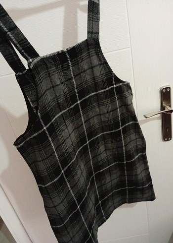 Gri Ekose Desenli Kadın Askılı slopet - Görsel 7