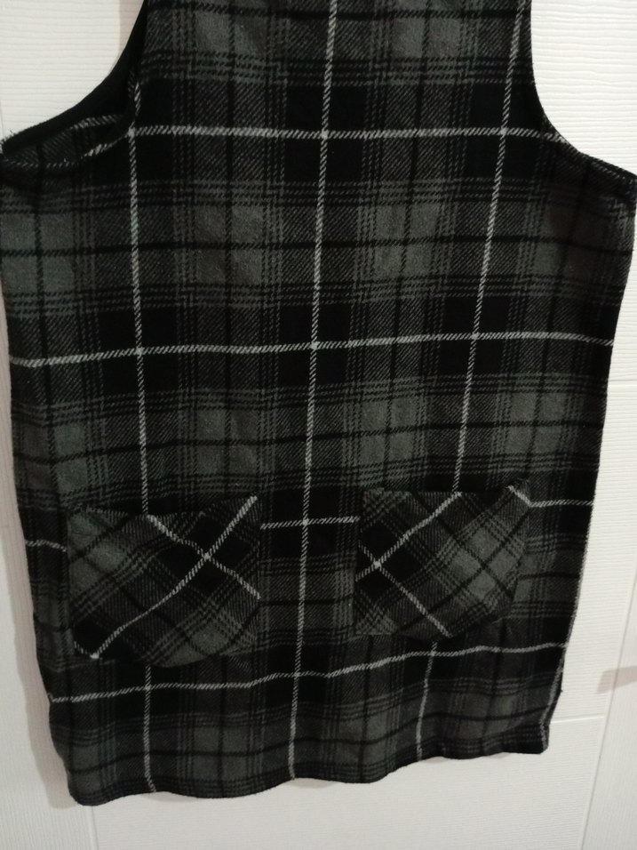 Gri Ekose Desenli Kadın Askılı slopet - Görsel 4