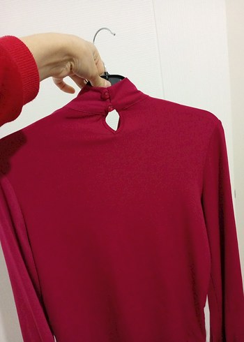 Uzun Kollu Bordo Payetli Bohem Bluz - Görsel 6