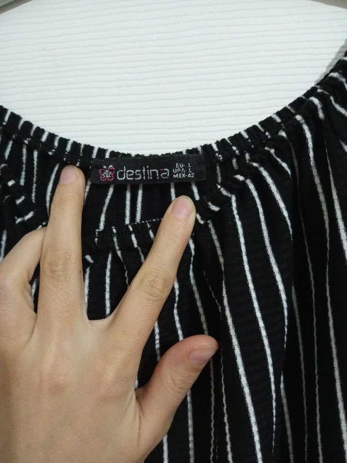 Kadın Siyah Çizgili Tulum - Görsel 4