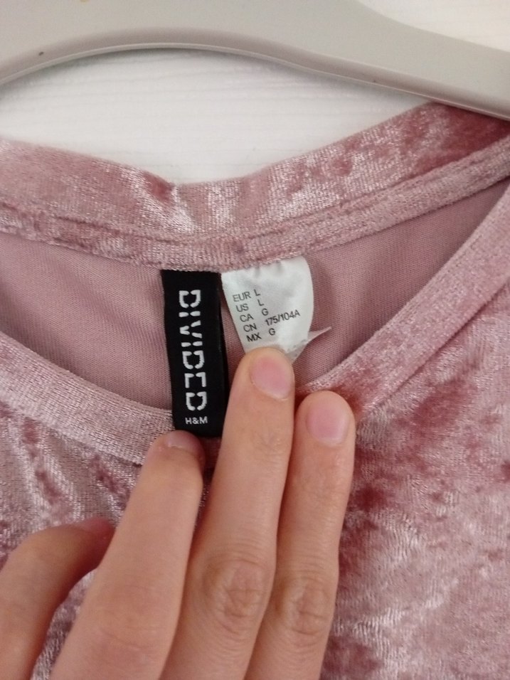 h&m divided kadife t-shirt - Görsel 3