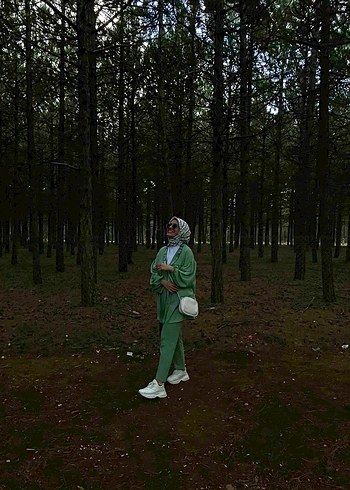 38 Beden yeşil Renk Yeşil Uzun Kollu Takım