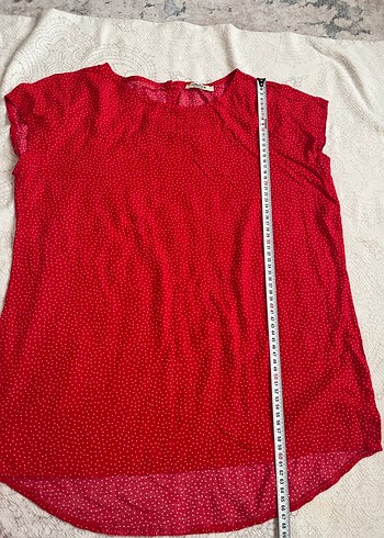Kısa Kollu Kırmızı  Bluz - Görsel 5