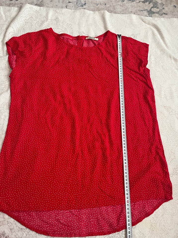 Kısa Kollu Kırmızı  Bluz - Görsel 5