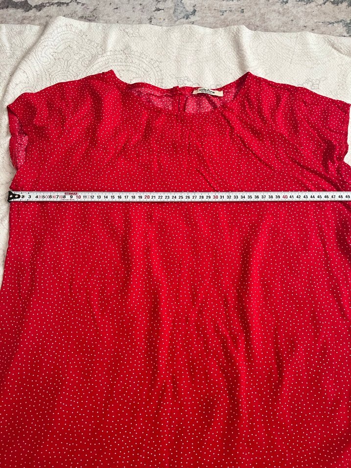 Kısa Kollu Kırmızı  Bluz - Görsel 3