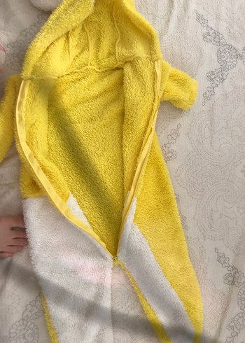 Sarı Kapüşonlu Bebek Tulumu - Görsel 6