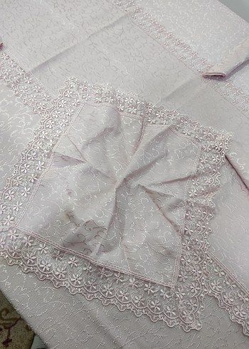 Nakışlı Pembe Masa Örtüsü - Görsel 5
