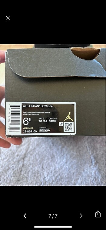 39 Beden beyaz Renk air jordan 1 low q54