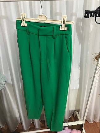 36 Beden yeşil Renk Kumaş pantolon