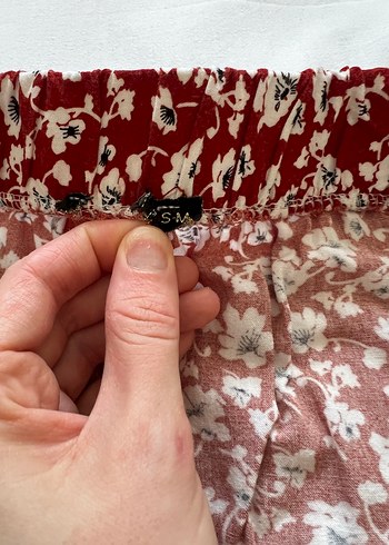 Zara Bordo Fırfırlı Midi Etek