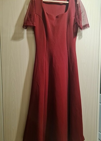 Diğer Bordo Midi Elbise