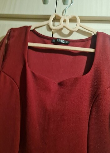 s Beden Bordo Midi Elbise