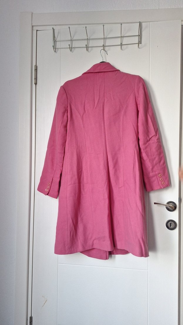 Pembe Çift Düğmeli Kaban - Görsel 2