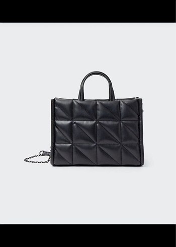 Stradivarius siyah zincirli baklava tote çanta - Görsel 8