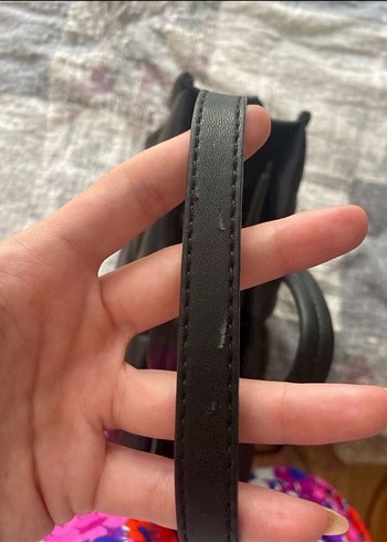 Stradivarius siyah zincirli baklava tote çanta - Görsel 6