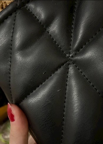 Stradivarius siyah zincirli baklava tote çanta - Görsel 5