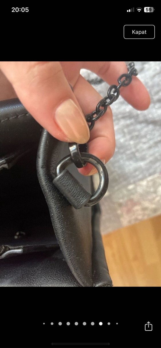 Stradivarius siyah zincirli baklava tote çanta - Görsel 4