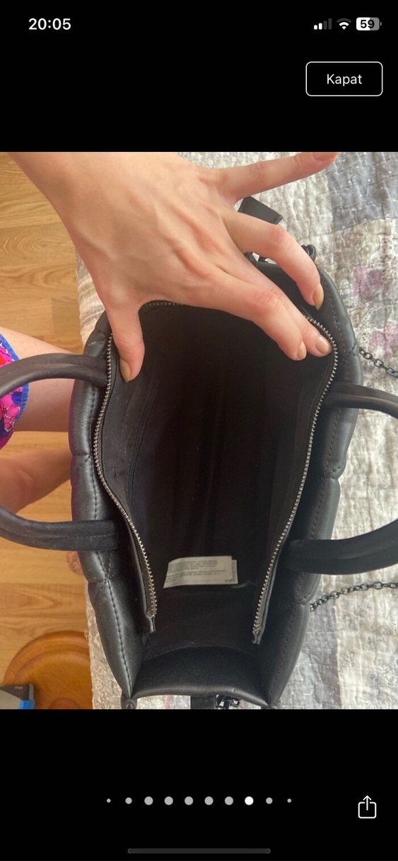Stradivarius siyah zincirli baklava tote çanta - Görsel 2