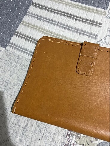 Bej suni deri dosya kitap defter kılıfı