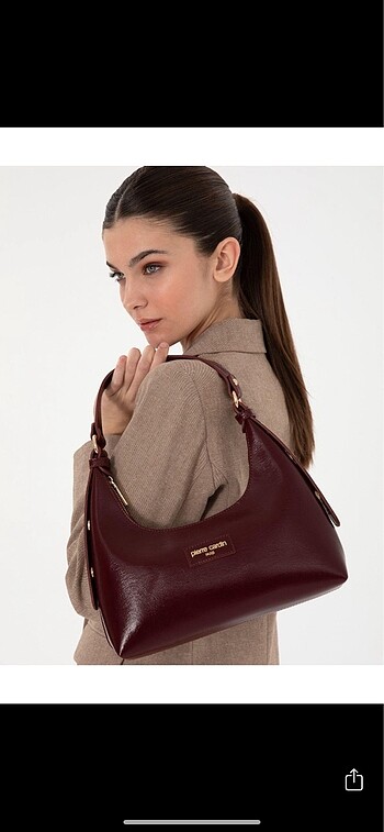 Pierre cardin bordo omuz kol askılı çanta
