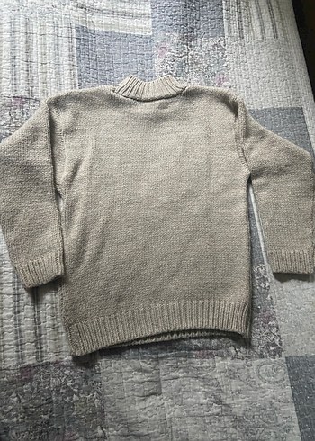 Gri Kadın Triko Bisiklet Yaka Kazak - Görsel 5