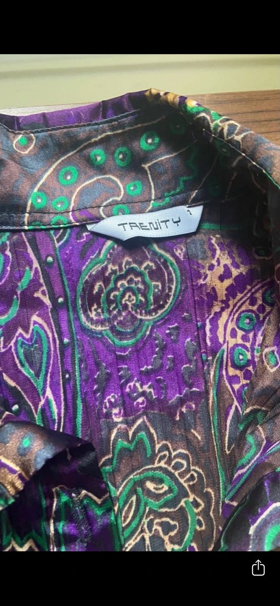 Retro Bohem vintage Uzun Kollu Piliseli satenimsi Gömlek - Görsel 2