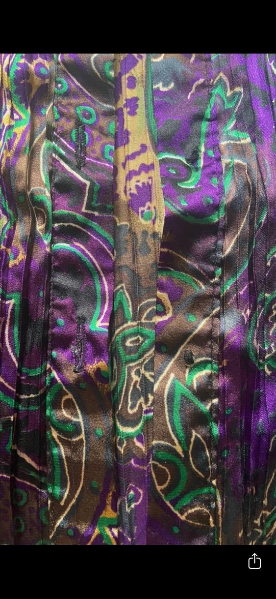 Retro Bohem vintage Uzun Kollu Piliseli satenimsi Gömlek - Görsel 3