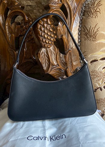 Siyah Deri Calvin Klein Kadın Çanta - Görsel 2