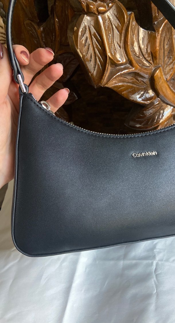 Siyah Deri Calvin Klein Kadın Çanta - Görsel 4