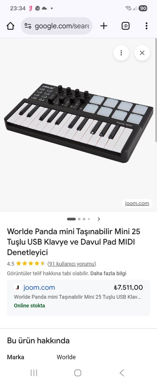 Sprout Store Panda Mini 25 Tuşlu Midi Klavye - Görsel 2