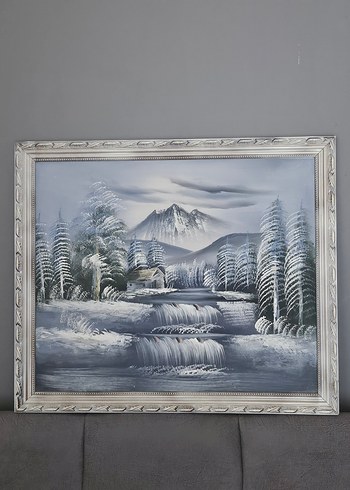 Yağlı boya kış tablosu - Görsel 2