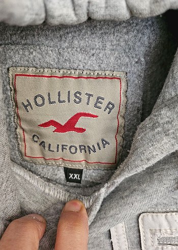 Gri Hollister Kapüşonlu Sweatshirt - Görsel 5