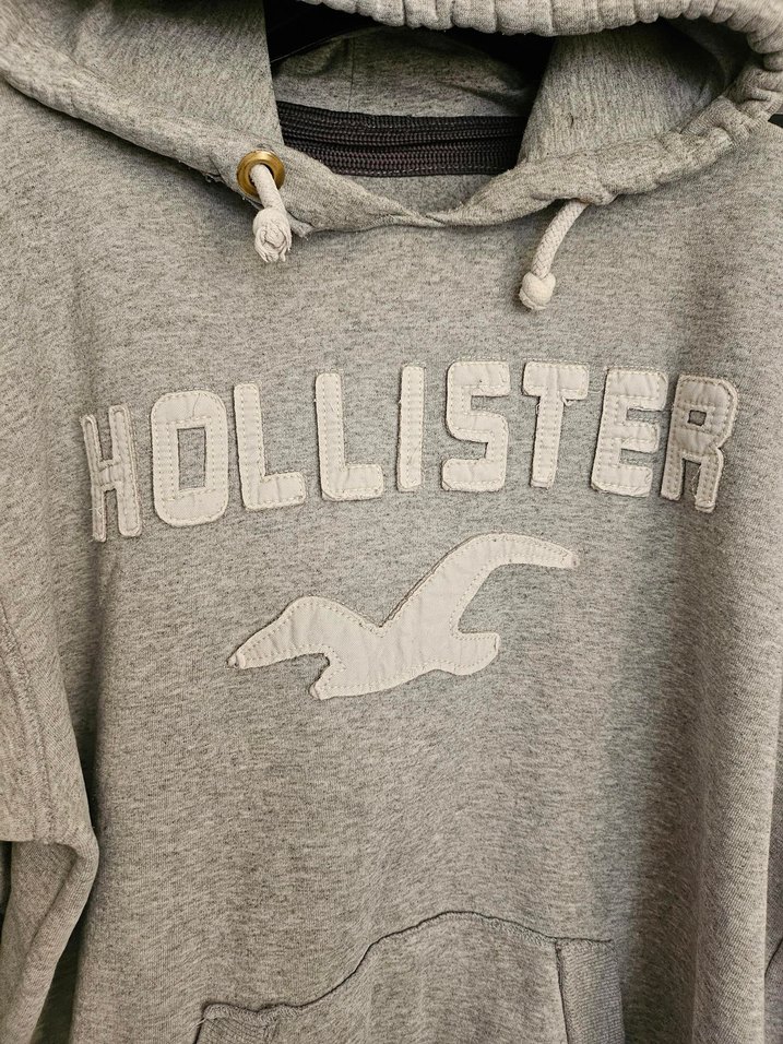 Gri Hollister Kapüşonlu Sweatshirt - Görsel 3