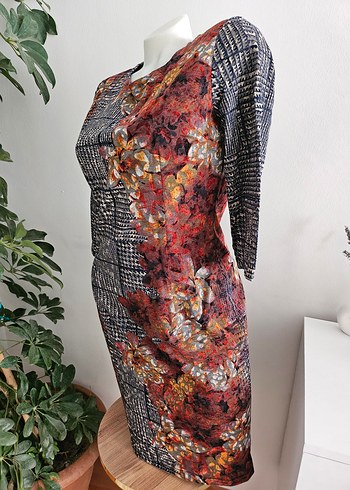 Desenli Bohem Elbise - Görsel 5