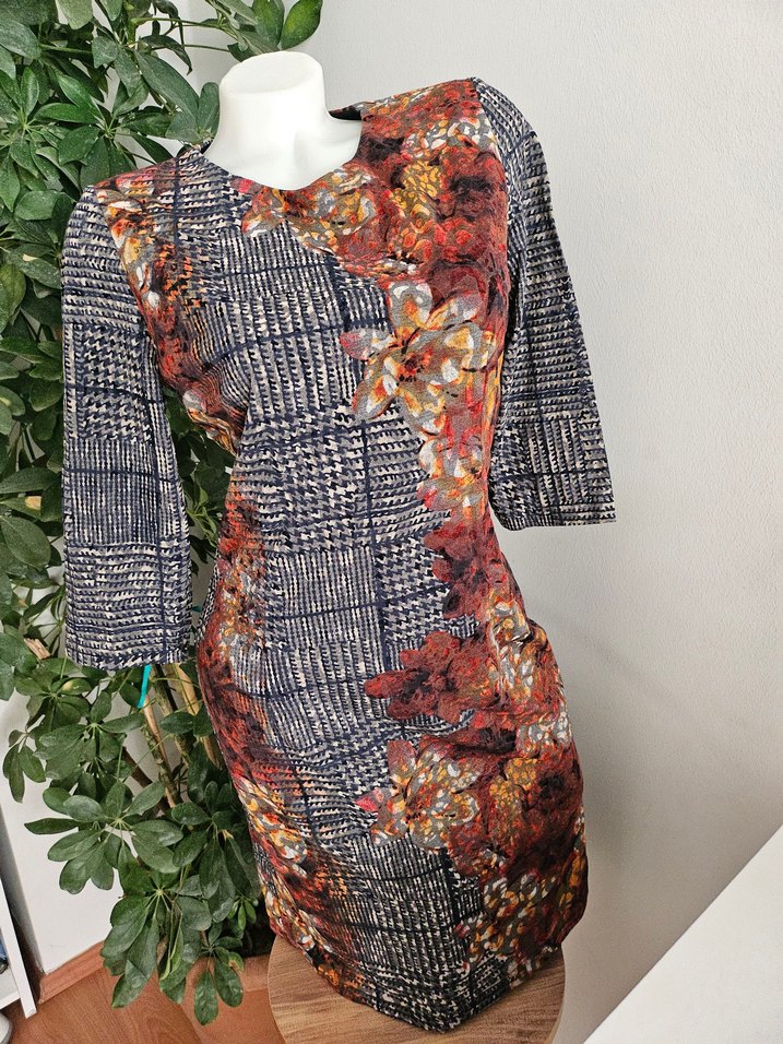 Desenli Bohem Elbise - Görsel 2