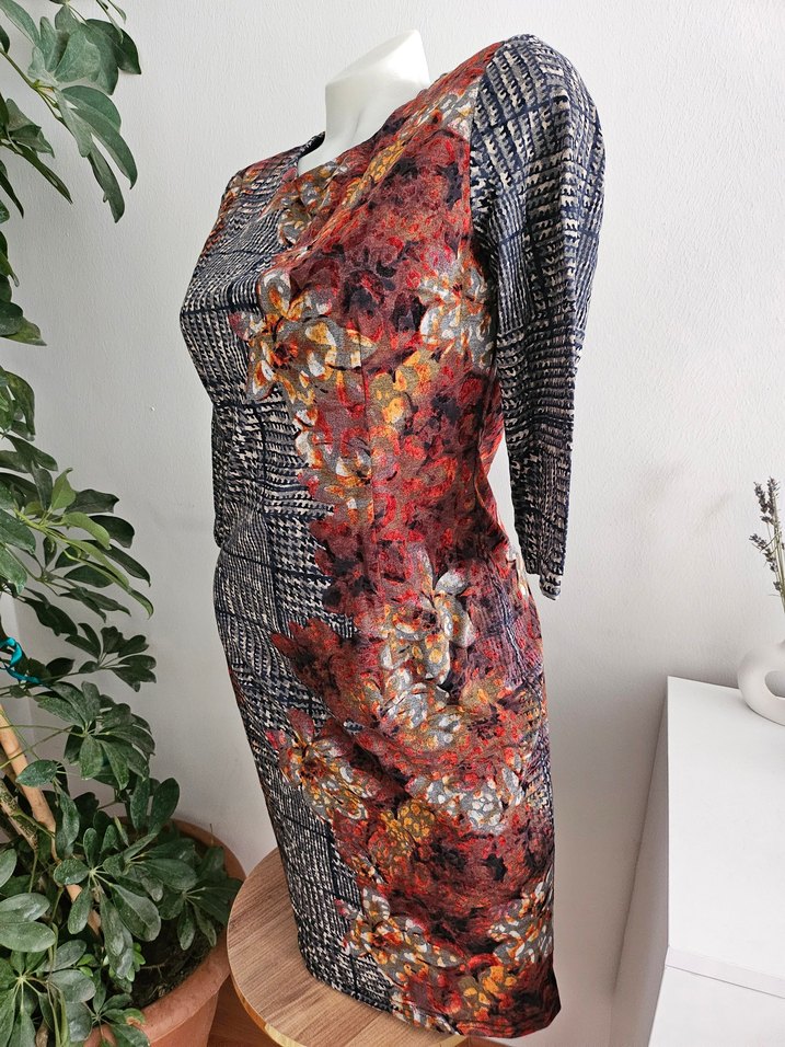 Desenli Bohem Elbise - Görsel 5