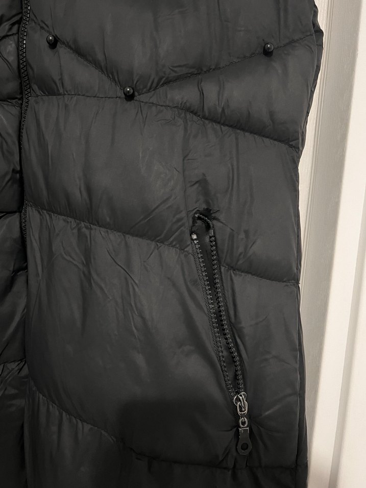 Kürk Detaylı Siyah Midi Kadın Yelek - Görsel 5