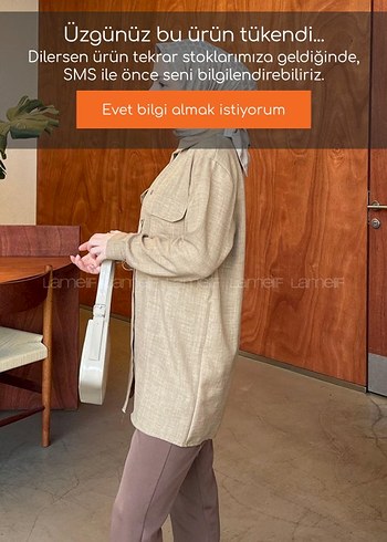 diğer Beden Lamelif Çift Cep Detaylı Ayrobin Gömlek Soft Kahve