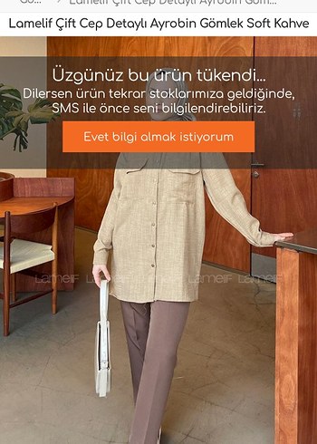 Lamelif Çift Cep Detaylı Ayrobin Gömlek Soft Kahve