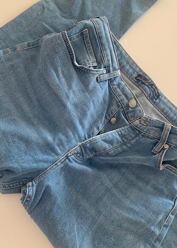 Günlük Rahat Mavi Kadın Denim Pantolon - Görsel 5