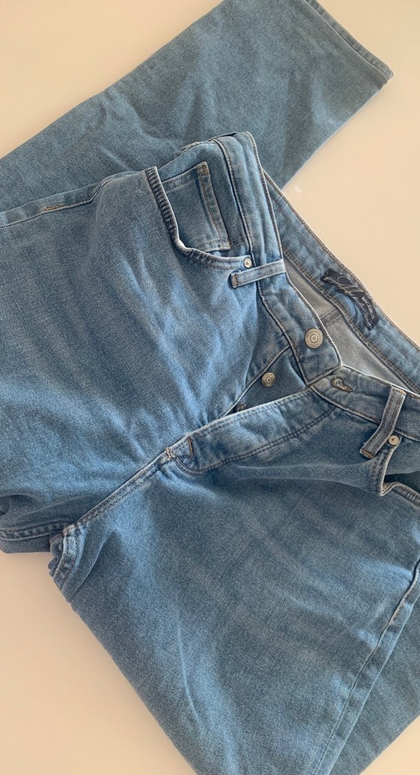 Günlük Rahat Mavi Kadın Denim Pantolon - Görsel 5