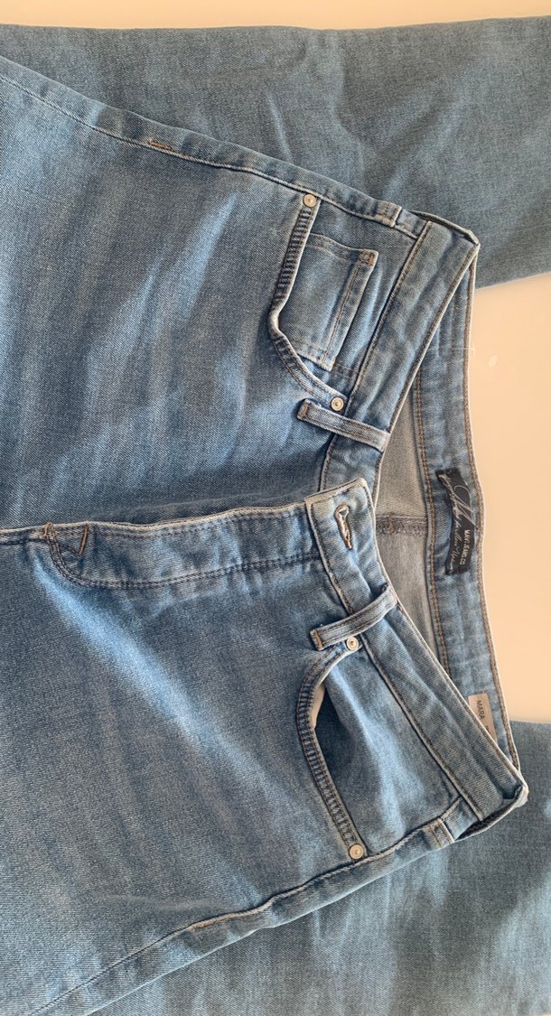 Günlük Rahat Mavi Kadın Denim Pantolon - Görsel 2